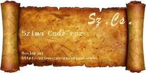 Szima Csörsz névjegykártya